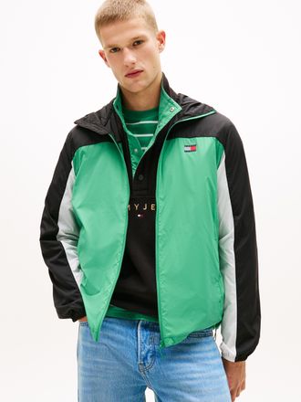Tommy Jeans Outdoorjacke TOMMY JEANS TJM OUTDOOR SHELL, Gr. XXL, bahama gr&uuml;n multi, Web, Obermaterial: 100% Nylon, regular fit normal, Rundhals, eingesetzt elasti