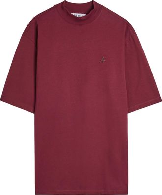 The Attico Logo-embroidered Cotton T-shirt - Burgundy - 42 (UK10 / S)