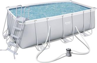 Bestway Piscina Pvc Rectangular 412x201x122cm Cartucho 2006lt/h Power Steel Bestway