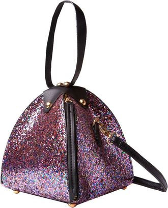 Accessoryo Pink Glitter Wristlet Pyramid Clutch Bag Totes Bag Evening Clutch HandBag Banquet Bag For Party Wedding Prom
