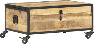vidaXL Vidaxl - Mesa De Centro De Madera Maciza De Mango 70x50x33 Cm