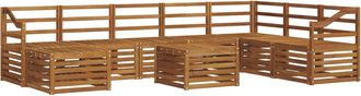 vidaXL Conjunto De Sof&aacute;s De Exterior 9 Uds. Natural Vidaxl