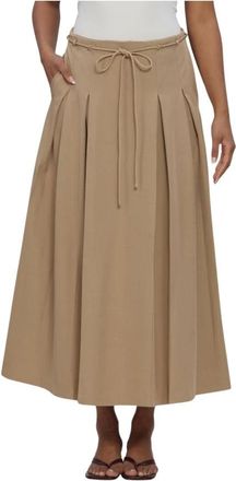 Y.A.S Y.a.s, Rokken, Dames, Beige, M, Polyester, Yascamia HW Long Skirt