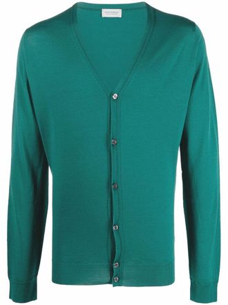 John Smedley Fijngebreid vest - Groen