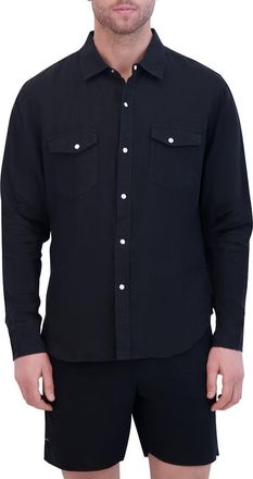Bloomingdale's Snap Front Shirt in Black at Nordstrom Rack, Size X-Large