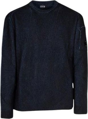 C.P. Company Maglia Girocollo in Pile Tinta Unita - - Knitwear - Uomo - Blu - XS