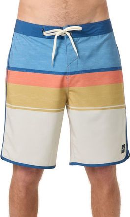 O'Neill Lennox Scallop Stripe Board Shorts in Light Khaki at Nordstrom, Size 34