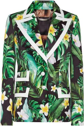 Philipp Plein Duchesse Blazer Hawaii - Dames - Blazers - Groen - XS - Polyester - Jassen