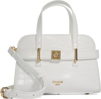 Dune London Womens Accessories Delineate - Reptile-Effect Shoulder Bag - White Fabric - One Size