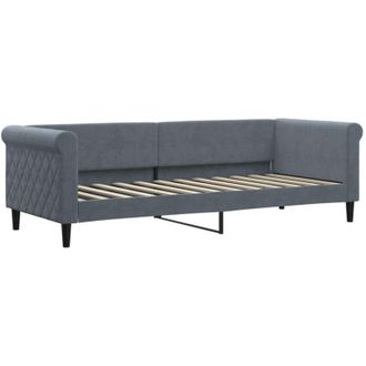 vidaXL Sof&aacute; Cama Terciopelo Gris Oscuro 80x200 Cm Vidaxl