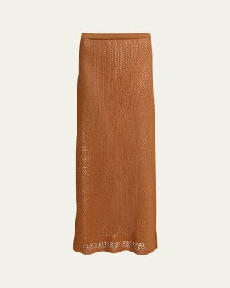 Diane Von F&uuml;rstenberg Harmon Straight Shimmer Mesh Knit Maxi Skirt