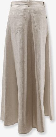 Alysi Womens Skirt Flared Linen Beige