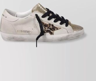 Golden Goose star glitter toe and tongue leather heel