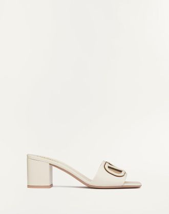 Valentino Garavani Sandalo Slide Vlogo Cut-Out In Vitello 60Mm Donna AVORIO 35.5