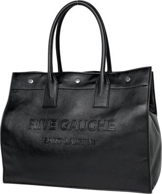 Saint Laurent Black Leather Handbag Tote Bag (Pre-Owned)
