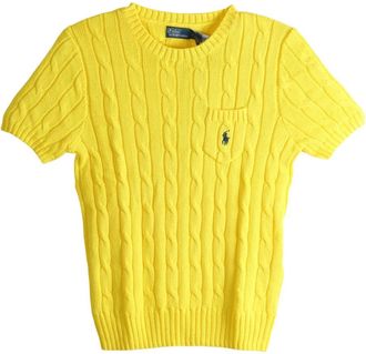 Polo Ralph Lauren Kabelgebreide top met borstzak - Geel