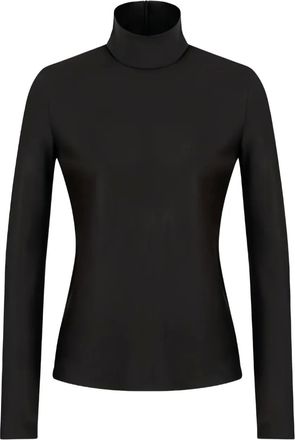 Giorgio Armani long-sleeve turtleneck top - women - Mulberry Silk - 42 - Black