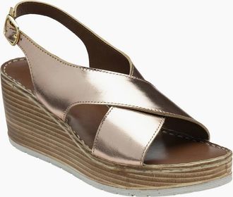 Ravel Womens Branton Womens Wedge Sandals - Rose Gold Le - Size: 6