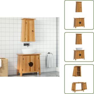 vidaXL Armadietto in legno - vidaXL Set Mobili da Bagno 2 pz in Legno Massello di Pino - Armadio in legno