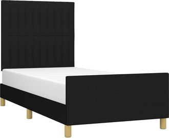 vidaXL Estructura De Cama Sin Colch&oacute;n Tela Negro 80x200 Cm Vidaxl