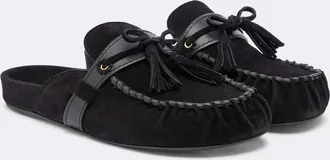 Isabel Marant Malvin leather-trimmed suede mules