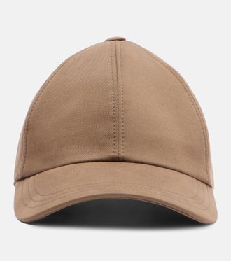 The Row Caspian cotton and cashmere canvas baseball cap