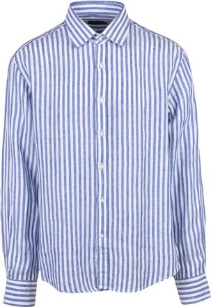 Paul & Shark White Blue Linen Shirt