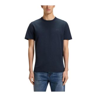 HUGO BOSS Hugo, T-Shirts, male, Blue, Size: 2XL Short Sleeve Round Neck Cotton T-Shirt