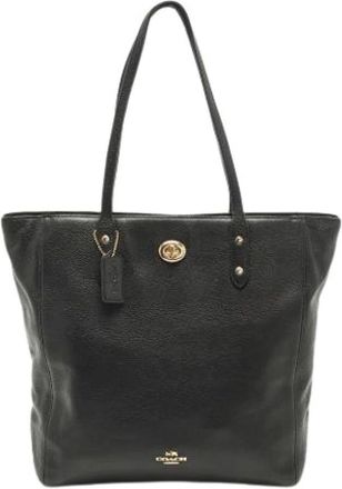Coach Pre-owned Tote Bags, female, Black, Size: ONE SIZE Pre-owned Leather Shoulder Bag
