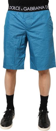 Dolce & Gabbana Blue Logo Waistband Beachwear Shorts Mens Swimwear