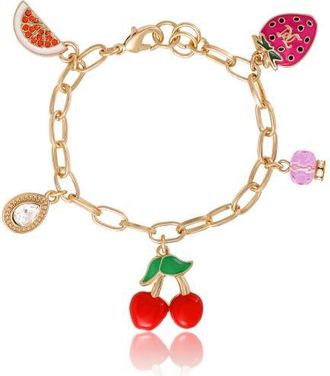 Juicy Couture Cherry & Fruit Charm Bracelet in Gold Tone at Nordstrom, Size 7.5