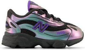 New Balance Infants 1000 Bungee Lace in Black/Blue Synthetic, size 4.5