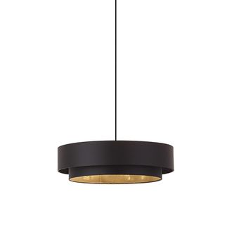 QAZQA Qazqa L&aacute;mpara Colgante Moderna Negra 50cm 3-luces - Drum Duo