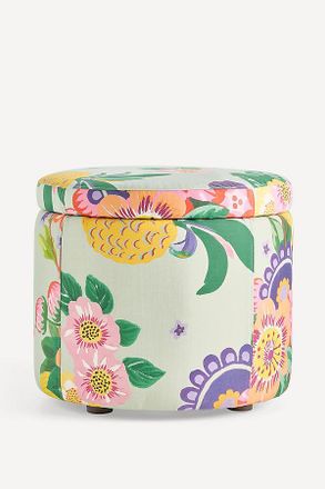 Anthropologie Printed Outdoor Storage Ottoman