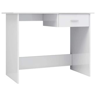 vidaXL Escritorio De Aglomerado Blanco Brillante 100x50x76 Cm Vidaxl
