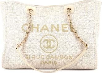 Chanel Deauville Raffia with Glitter Detail Small tote bag - Beige