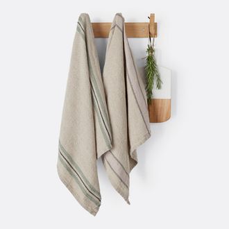 La Redoute Interieurs Set van 2 theedoeken in dik gewassen linnen, geweven/geverfd, Perrine