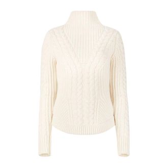 Nina Ricci Truien & Vesten, Dames, Beige, L, Wol, Turtleneck Trui in Gedraaid Wol