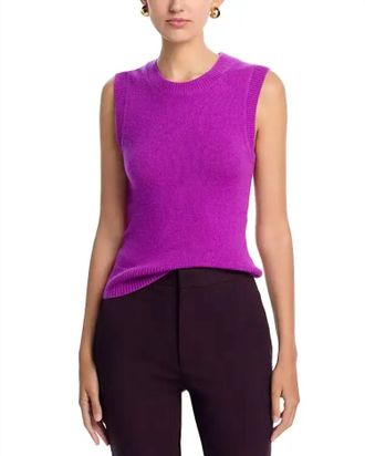 A.L.C. Ian Sleeveless Cashmere Top In Fuchsia