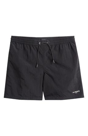 AllSaints Mikro Swim Trunks in Jet Black at Nordstrom, Size Xx-Large