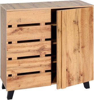 Hhg Hhg - Nunca Usado] C&oacute;moda 622, Aparador Aparador Alto, 2 Puertas 88x80x34cm, Color Natural