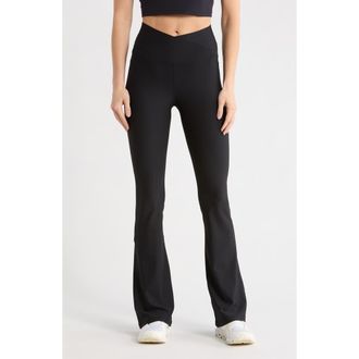 Yogalicious Wonderlink Madison Crossover Flared Leggings in Black at Nordstrom Rack, Size X-Small
