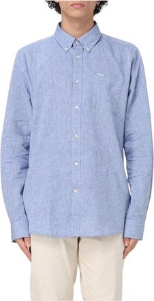 Barbour Overhemden, Heren, Blauw, S, Katoen, Casual Linnen Katoenen Shirt