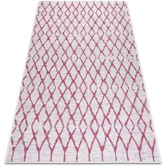 RugsX Rugsx - Carpet sisal sion Trellis 22129 Flat woven ecru / fuchsia pink 120x170 cm
