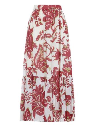 Etro Flounce Hem Maxi Skirt With Elastic Waist