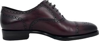Tom Ford Wessex Lace-Up Brogue Shoes in Burgundy Leather
