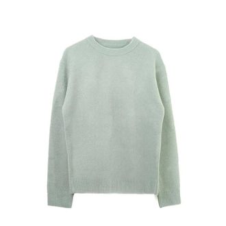 Wax London Wilde Crew Plain Jersey Boucle - male - Wax London - Round-neck Knitwear - Green - S - Knitwear