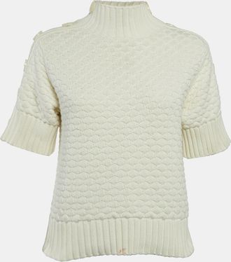 See By Chlo&eacute; See by Chloe Cream Patterned Knit Turtleneck Sweater S