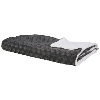 Beliani Beliani - Manta De Poli&eacute;ster Gris Oscuro Blanco 200 X 220 Cm Colcha Cubrecama Kandilli