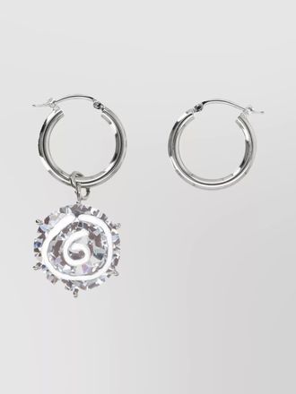 Maison Margiela crystal-embellished brass earrings